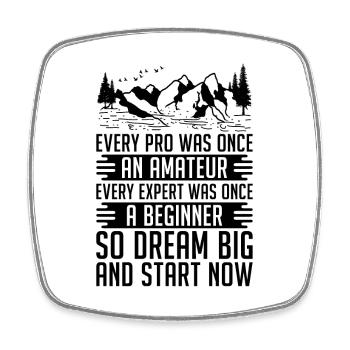Every Pro Was Once Athletes Training Trail Runner - Square fridge magnet - white - Front