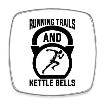 Running Trails And Marathoner Trail Runner - Square fridge magnet - white - Front