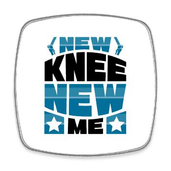 New Knee new me - Viereckiger Kühlschrankmagnet - Weiß - Vorne