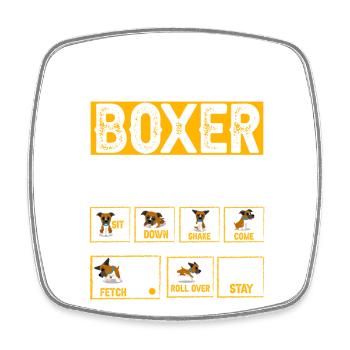 Stubborn Boxer Tricks - Viereckiger Kühlschrankmagnet - Weiß - Vorne