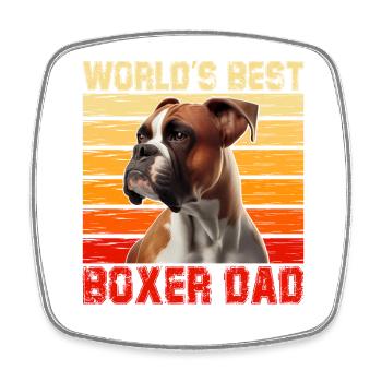 Le meilleur papa boxeur du monde - Magnet carré - blanc - Devant