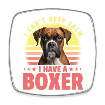 I can't keep calm I have a Boxer - Square fridge magnet - white - Front