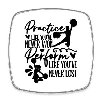 Practice Like You've Never Cheer Squad Cheerleader - Viereckiger Kühlschrankmagnet - Weiß - Vorne