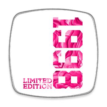 28. GEBURTSTAG PINK LIMITED EDITION 1998 - Viereckiger Kühlschrankmagnet - Weiß - Vorne