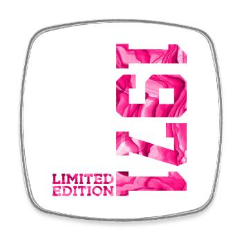 55E ANNIVERSAIRE ÉDITION LIMITÉE ROSE 1971 - Magnet carré - blanc - Devant