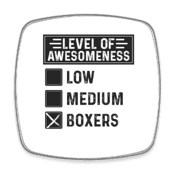 Niveau de génialité Boxer - Magnet carré - blanc - Devant