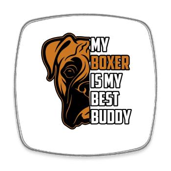 My boxer is my best buddy - Viereckiger Kühlschrankmagnet - Weiß - Vorne