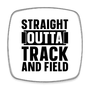 Straight Outta Track And Field Training Sprinter - Square fridge magnet - white - Front