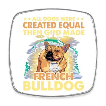 Langage drôle de bouledogue français - Magnet carré - blanc - Devant
