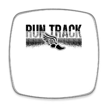 Run Track Athletic Triathlon Sprint Sprinter - Magnet carré - blanc - Devant