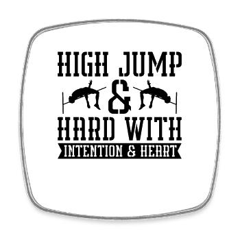 Jump High & Hard With Loves Gymnastics High Jumper - Viereckiger Kühlschrankmagnet - Weiß - Vorne