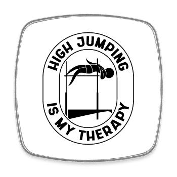 High Jump Is My Therapy Pole Vaulting High Jumper - Square fridge magnet - white - Front