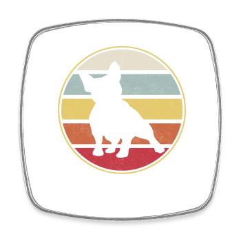 Bouledogue Français Rétro Vintage - Magnet carré - blanc - Devant