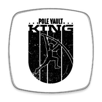 Le roi du saut à la perche aime l’athlétisme Le perchiste - Magnet carré - blanc - Devant