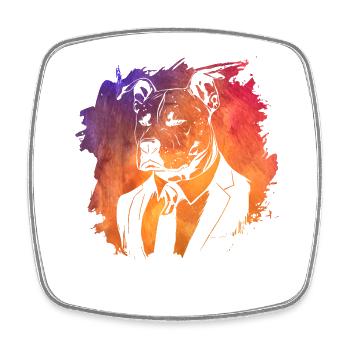 Pitbull - Square fridge magnet - white - Front
