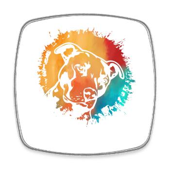 Pitbull - Square fridge magnet - white - Front