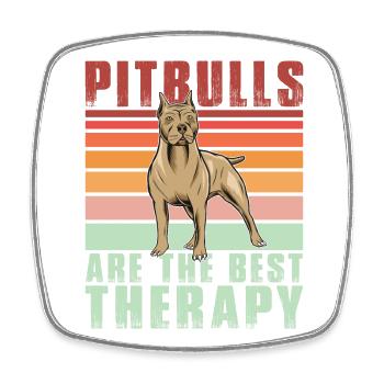Les pitbulls sont la meilleure thérapie - Magnet carré - blanc - Devant