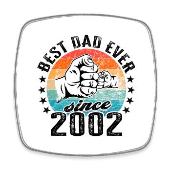 Bester Papa der Welt seit 2002 Vatertag - Viereckiger Kühlschrankmagnet - Weiß - Vorne