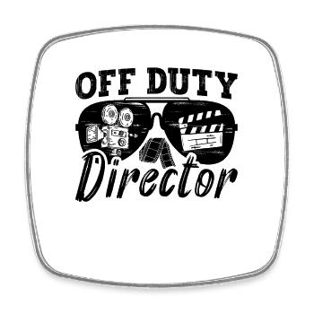 Off Duty Director Retro Film Cinema Film Directors - Square fridge magnet - white - Front