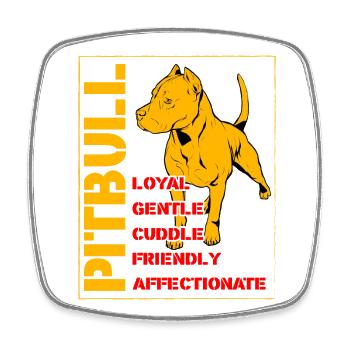 Pitbull loyal gentle cuddle friendly affectionate - Viereckiger Kühlschrankmagnet - Weiß - Vorne