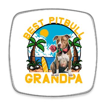 Meilleur grand-père Pitbull - Magnet carré - blanc - Devant