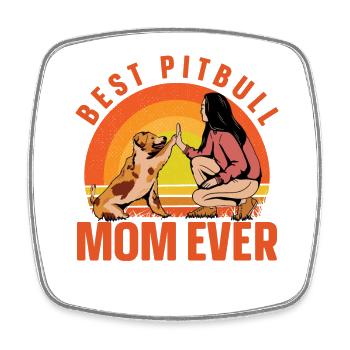 Meilleure maman Pitbull de tous les temps - Magnet carré - blanc - Devant