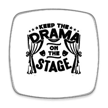 Keep The Drama On The Theater Movie Theatre Actor - Viereckiger Kühlschrankmagnet - Weiß - Vorne