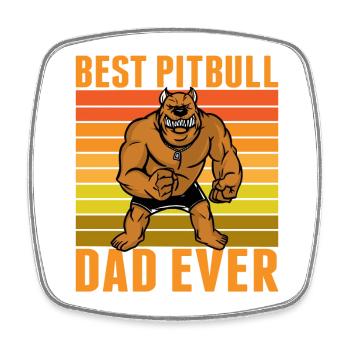 Meilleur père Pitbull de tous les temps - Magnet carré - blanc - Devant