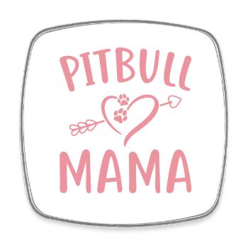 Pitbull Mama - Magnet carré - blanc - Devant