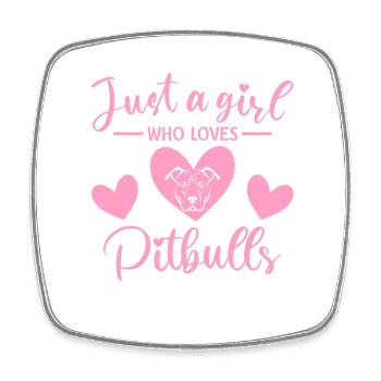 Just a girl who loves pitbulls - Viereckiger Kühlschrankmagnet - Weiß - Vorne