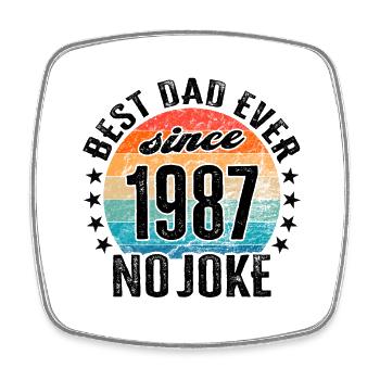 Bester Papa der Welt seit 1987 Vatertag - Viereckiger Kühlschrankmagnet - Weiß - Vorne