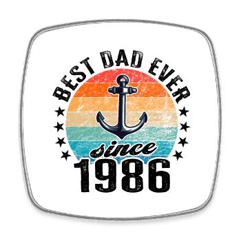 Bester Papa der Welt seit 1986 Vatertag - Viereckiger Kühlschrankmagnet - Weiß - Vorne