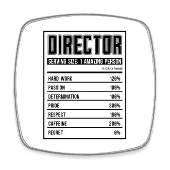 Réalisateur Valeur nutritive Réalisateurs de films de cinéma - Magnet carré - blanc - Devant