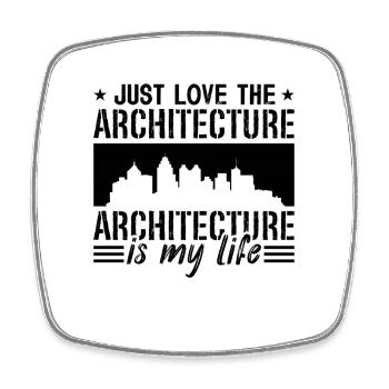 J’adore l’architecture et les architectes de construction - Magnet carré - blanc - Devant