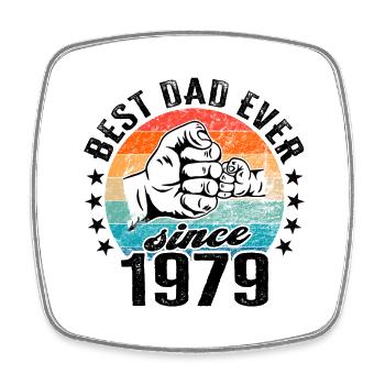 Best dad in the world since 1979 Father's Day - Square fridge magnet - white - Front