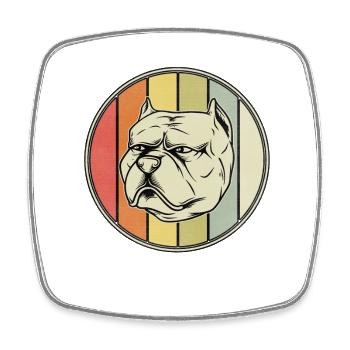 Pitbull Retro - Square fridge magnet - white - Front
