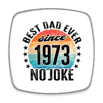 Bester Papa der Welt seit 1973 Vatertag Geburtstag - Viereckiger Kühlschrankmagnet - Weiß - Vorne