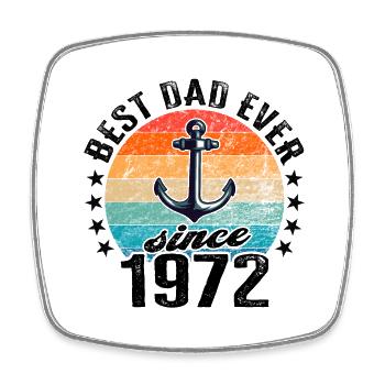 Bester Papa der Welt seit 1972 Vatertag Geburtstag - Viereckiger Kühlschrankmagnet - Weiß - Vorne