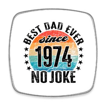 Bester Papa der Welt seit 1974 Vatertag - Viereckiger Kühlschrankmagnet - Weiß - Vorne