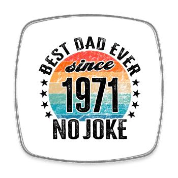 Bester Papa der Welt seit 1971 Vatertag Geburtstag - Viereckiger Kühlschrankmagnet - Weiß - Vorne