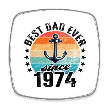 Bester Papa der Welt seit 1974 Vatertag - Viereckiger Kühlschrankmagnet - Weiß - Vorne