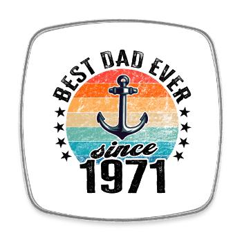 Bester Papa der Welt seit 1971 Vatertag Geburtstag - Viereckiger Kühlschrankmagnet - Weiß - Vorne