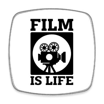 Film Is Life Filmmaking Retro Director Filmmaker - Square fridge magnet - white - Front