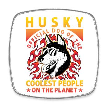 Husky official dog of the coolest people in the - Viereckiger Kühlschrankmagnet - Weiß - Vorne