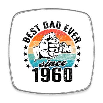 Bester Papa der Welt seit 1960 Vatertag - Viereckiger Kühlschrankmagnet - Weiß - Vorne