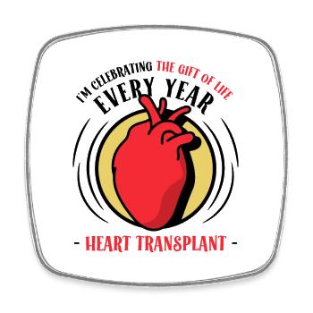 Celebrating the Gift of Life every year Heart - Viereckiger Kühlschrankmagnet - Weiß - Vorne