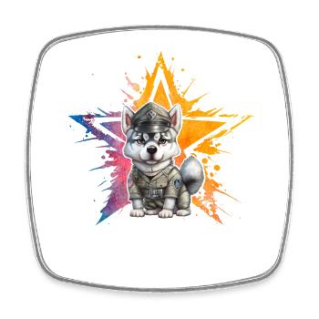 Husky - Square fridge magnet - white - Front