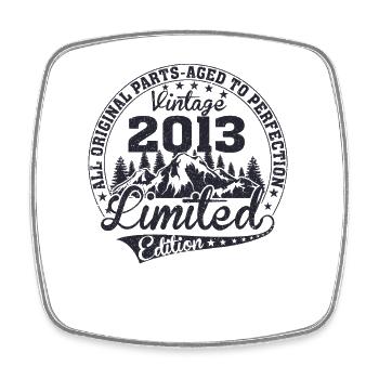 Born 2013 Vintage Retro Anniversary - Square fridge magnet - white - Front