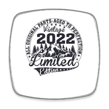 Jahrgang 2022 Vintage Retro Jubiläum - Viereckiger Kühlschrankmagnet - Weiß - Vorne