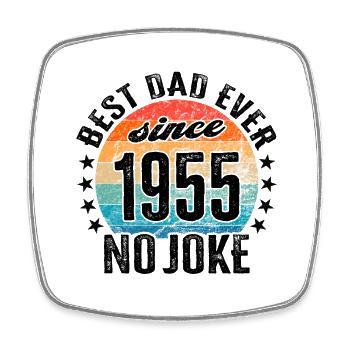 Bester Papa der Welt seit 1955 Vatertag - Viereckiger Kühlschrankmagnet - Weiß - Vorne